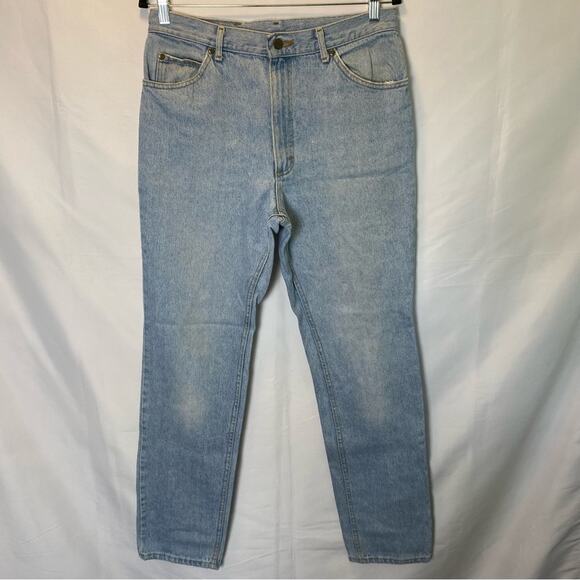 Lee Mens Light Wash Denim Jeans Size 34x34 100% Cotton Vintage USA Made - Picture 1 of 12